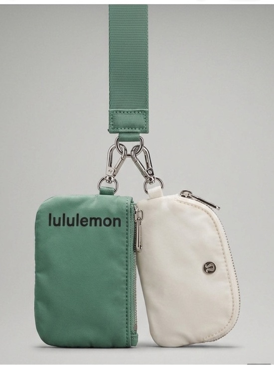 lululemon athletica Handbags - Lululemon Dual Pouch Wristlet Mint Cream keychain new purse coin trendy wrist